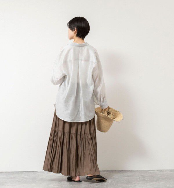NOLLEY'S「ウォッシャブルカッセンギャザーマキシスカート」|フレア|