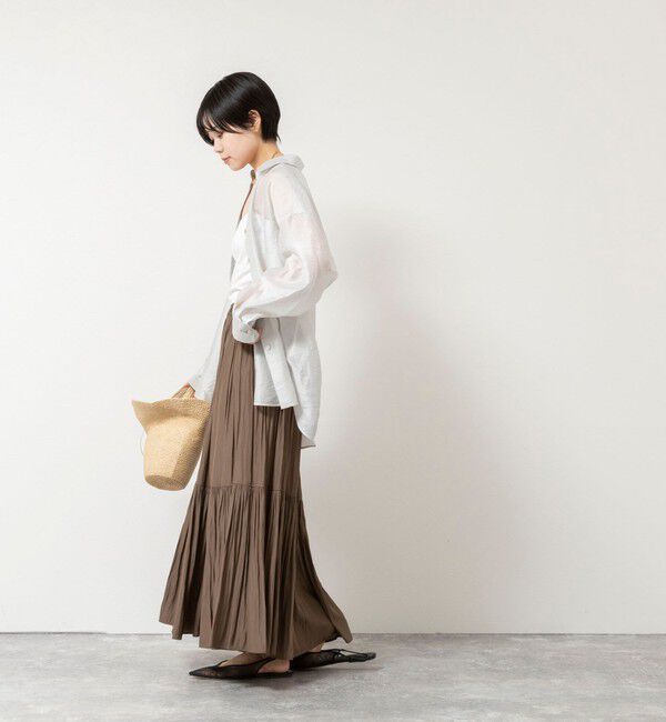 NOLLEY'S「ウォッシャブルカッセンギャザーマキシスカート」|フレア|