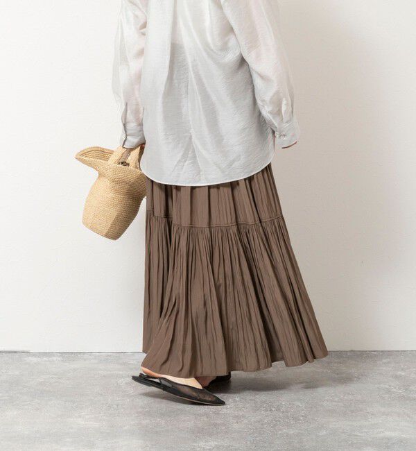 NOLLEY'S「ウォッシャブルカッセンギャザーマキシスカート」|フレア|