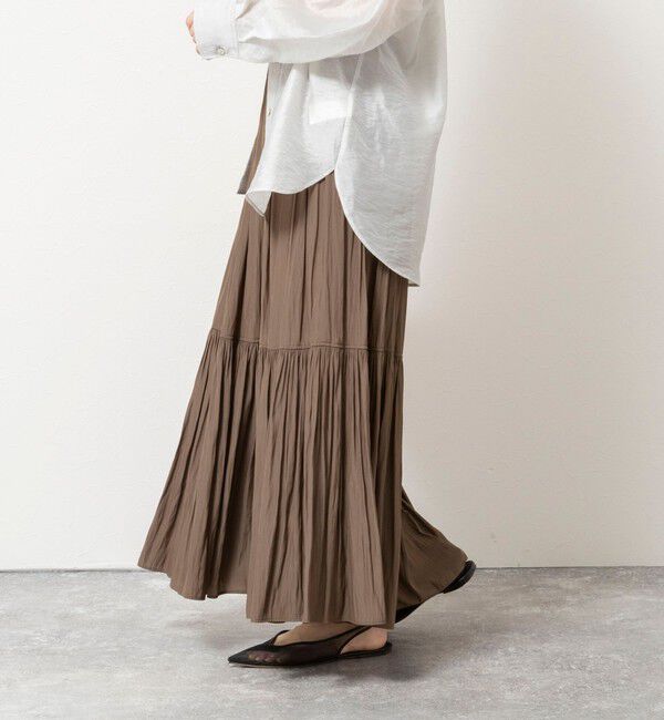 NOLLEY'S「ウォッシャブルカッセンギャザーマキシスカート」|フレア|