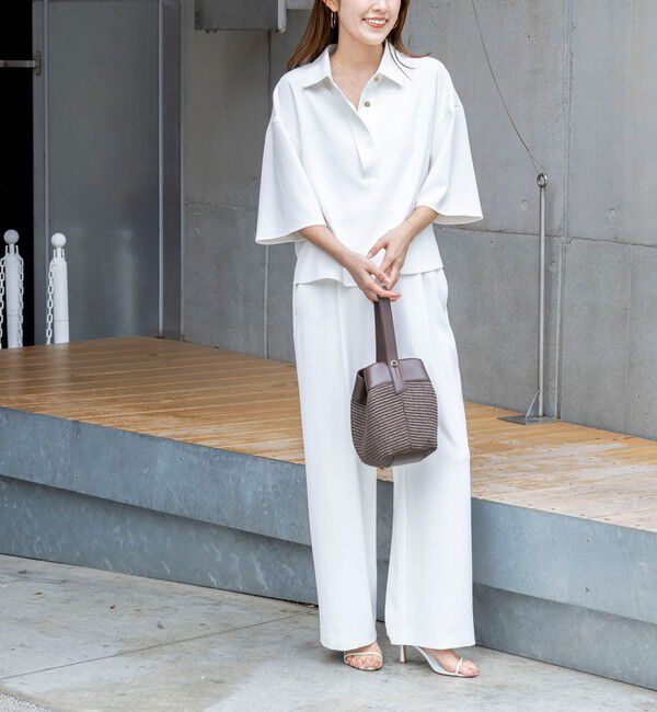 NOLLEY'S「《セットアップ対応》ウォッシャブルイージーツイルセミワイドパンツ」|その他|