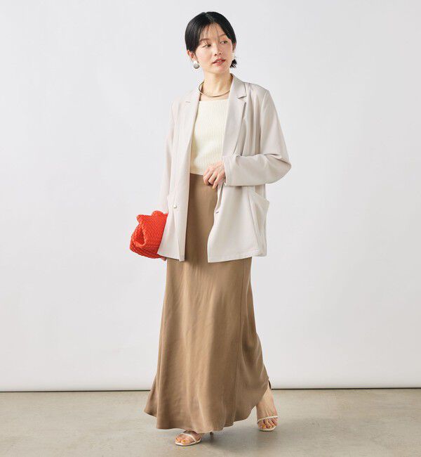 NOLLEY'S sophi「《セットアップ対応》ウォッシャブルエアリージョーゼットドレープライトジャケット」|テーラードジャケット|