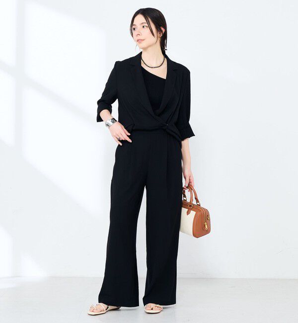 NOLLEY'S sophi「《セットアップ対応》ウォッシャブルエアリージョーゼットドレープライトジャケット」|テーラードジャケット|