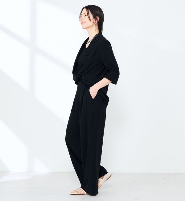 NOLLEY'S sophi「《セットアップ対応》ウォッシャブルエアリージョーゼットドレープライトジャケット」|テーラードジャケット|