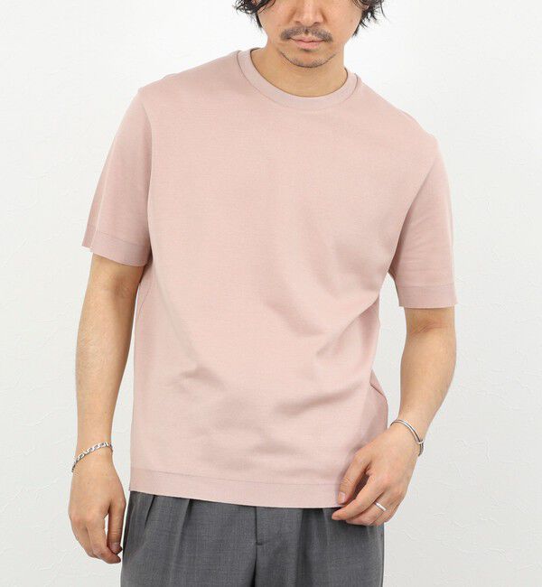 NOLLEY'S goodman「【HERNO】JERSEY KNIT CN ジャージ―ニットクルーネックTシャツ 26SS」|Tシャツ・カットソー|サーモンピンク