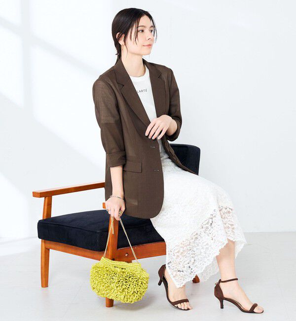 NOLLEY'S sophi「《セットアップ対応》ウォッシャブルリネンライクシアーボイルジャケット」|テーラードジャケット|