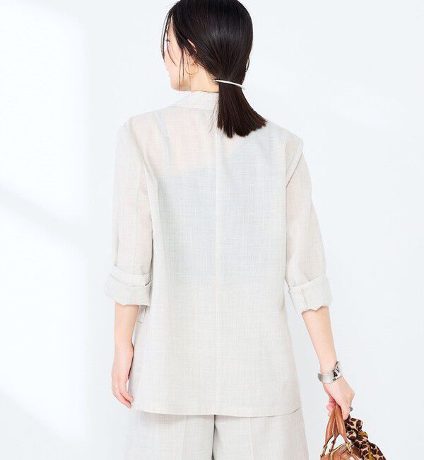 NOLLEY'S sophi「《セットアップ対応》ウォッシャブルリネンライクシアーボイルジャケット」|テーラードジャケット|