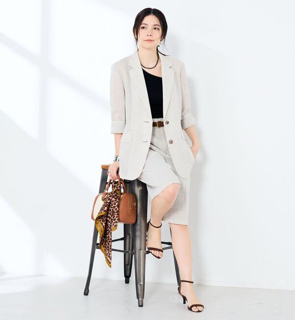 NOLLEY'S sophi「《セットアップ対応》ウォッシャブルリネンライクシアーボイルジャケット」|テーラードジャケット|