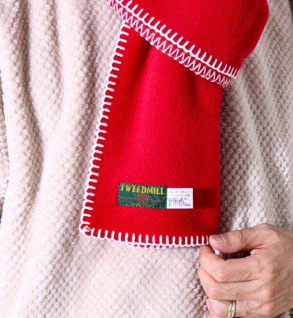 GLOSTER「【GLOSTER別注】【TWEEDMILL】ブランケットステッチフリーススカーフ」|マフラー|