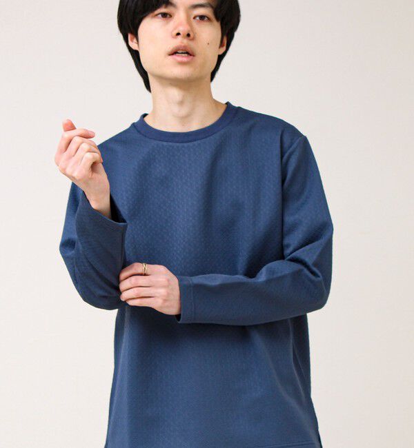 GLOSTER「【素材で魅せる】フクレリンクスジャガードロンT」|Tシャツ・カットソー|