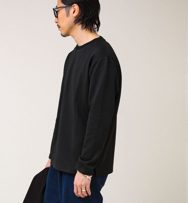 GLOSTER「【素材で魅せる】フクレリンクスジャガードロンT」|Tシャツ・カットソー|