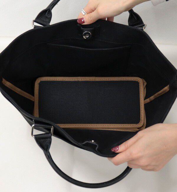 fredy emue「FRレザーハンドルキャンバストートバッグ」|ショルダー・メッセンジャー|