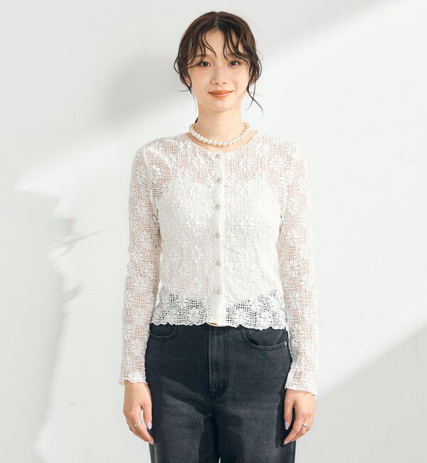 fredy emue「フラワーストレッチレースカーデ」|カーディガン|
