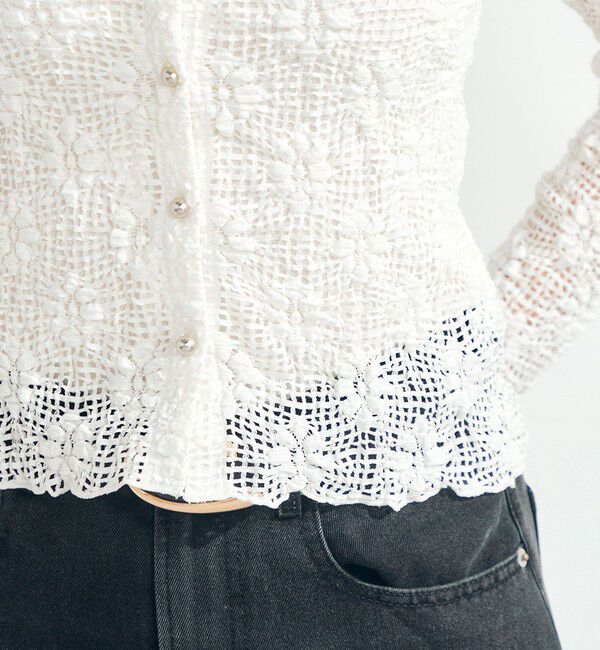 fredy emue「フラワーストレッチレースカーデ」|カーディガン|