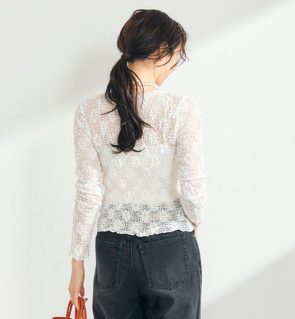 fredy emue「フラワーストレッチレースカーデ」|カーディガン|