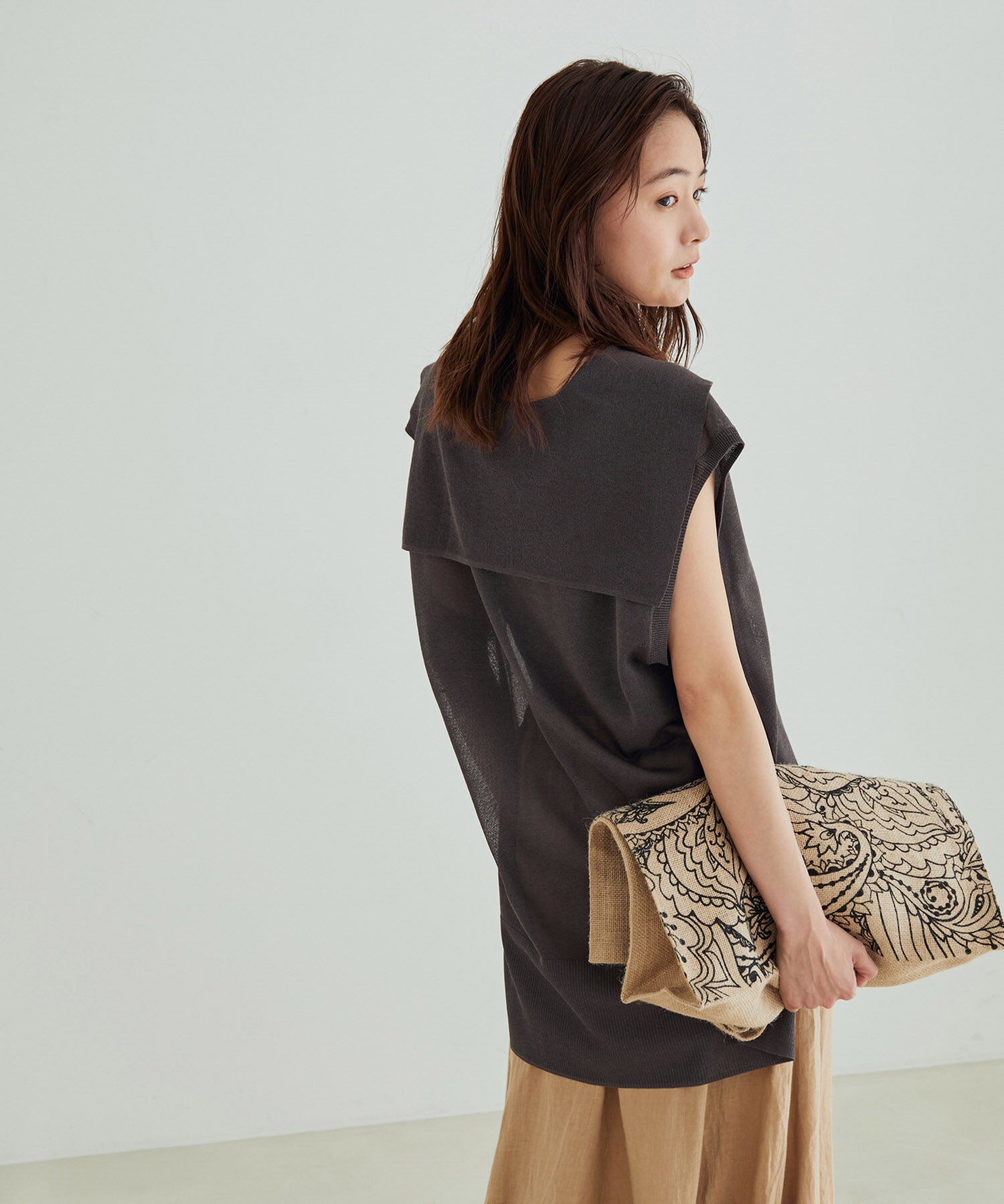 SALON adam et rope'「【セットアップ対応】セーラーカラーシアーベスト」|ベスト・ジレ|