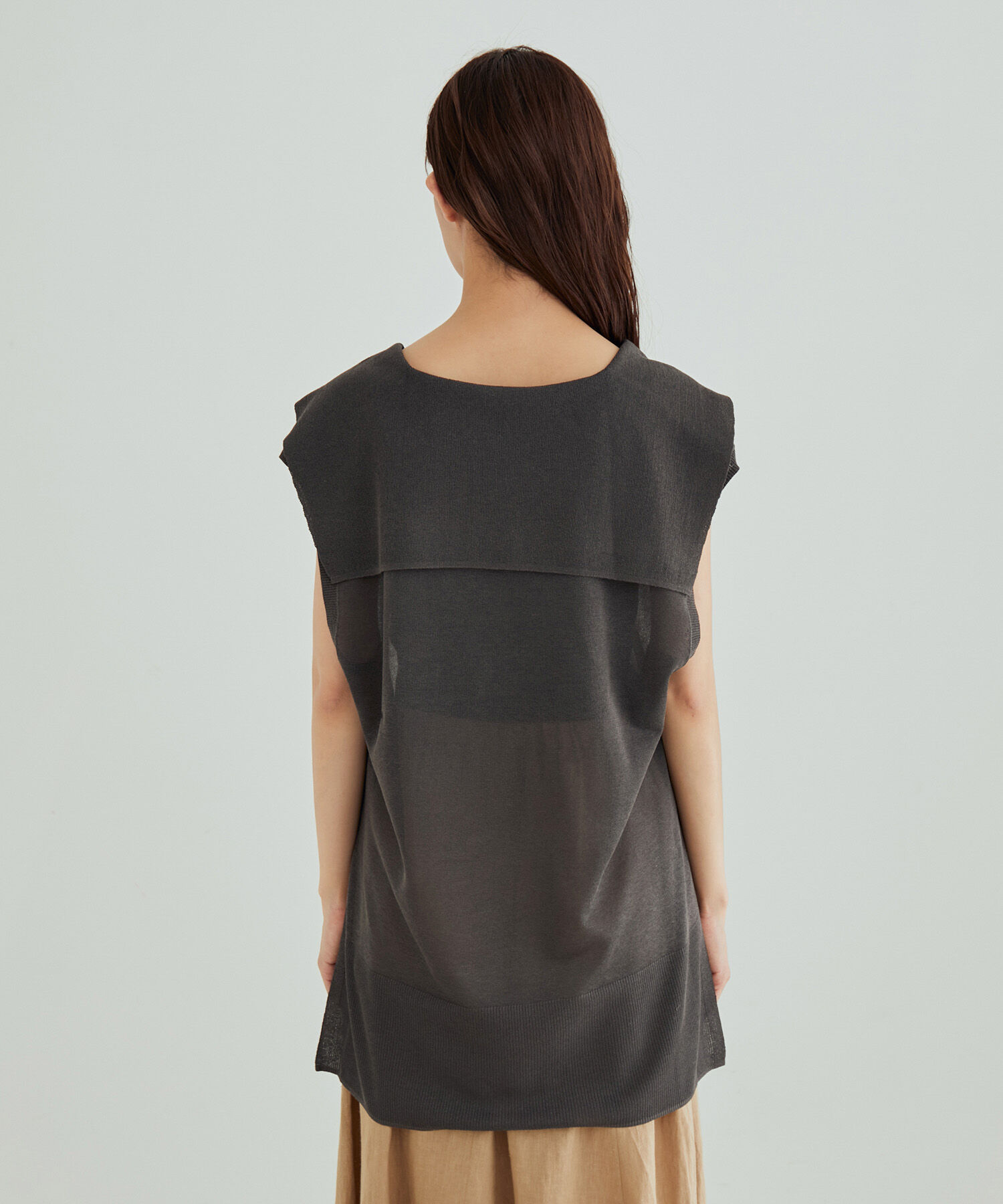 SALON adam et rope'「【セットアップ対応】セーラーカラーシアーベスト」|ベスト・ジレ|