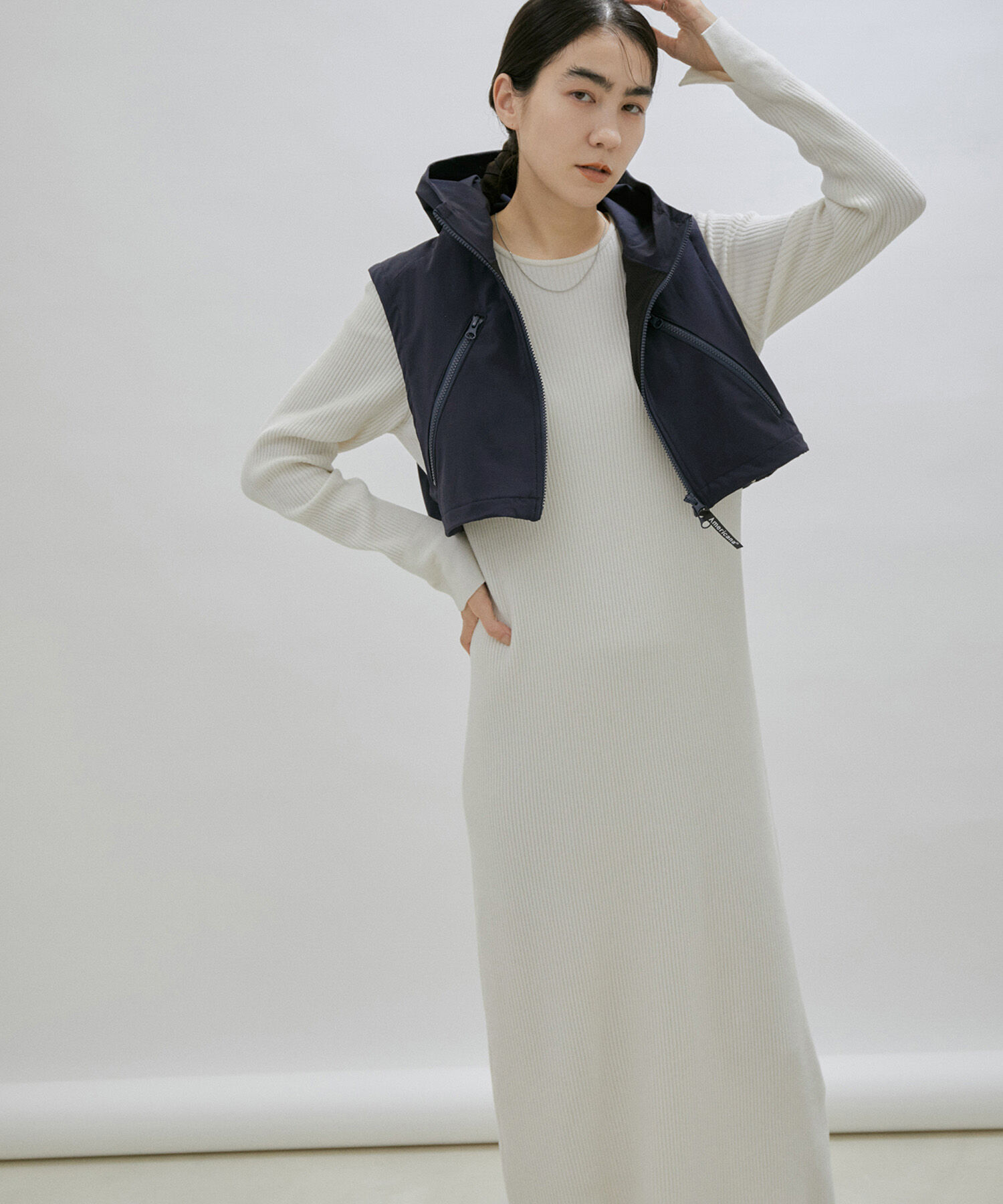 SALON adam et rope'「【Americana for SALON】[撥水機能付き]別注フード付きクロップドベスト」|ベスト・ジレ|