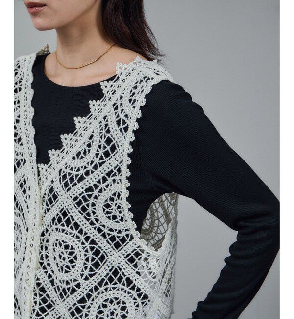 SALON adam et rope'「エンブロイダリーレースジレ」|ベスト・ジレ|