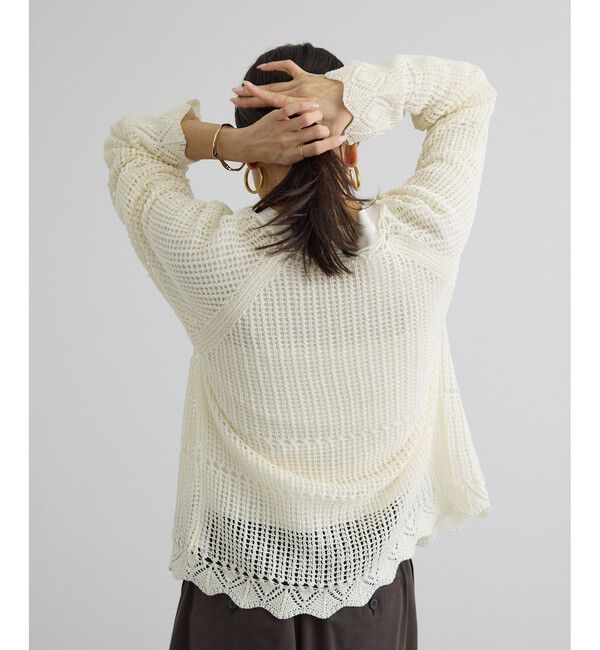 SALON adam et rope'「クロシェニットカーディガン」|カーディガン|