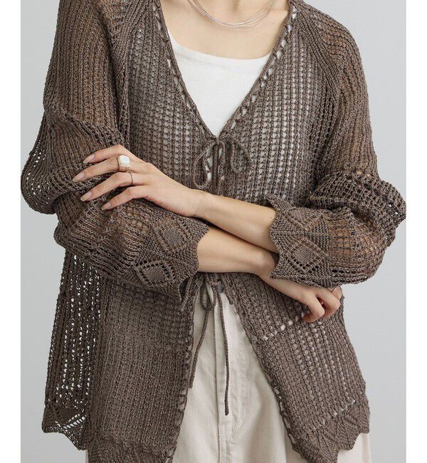 SALON adam et rope'「クロシェニットカーディガン」|カーディガン|