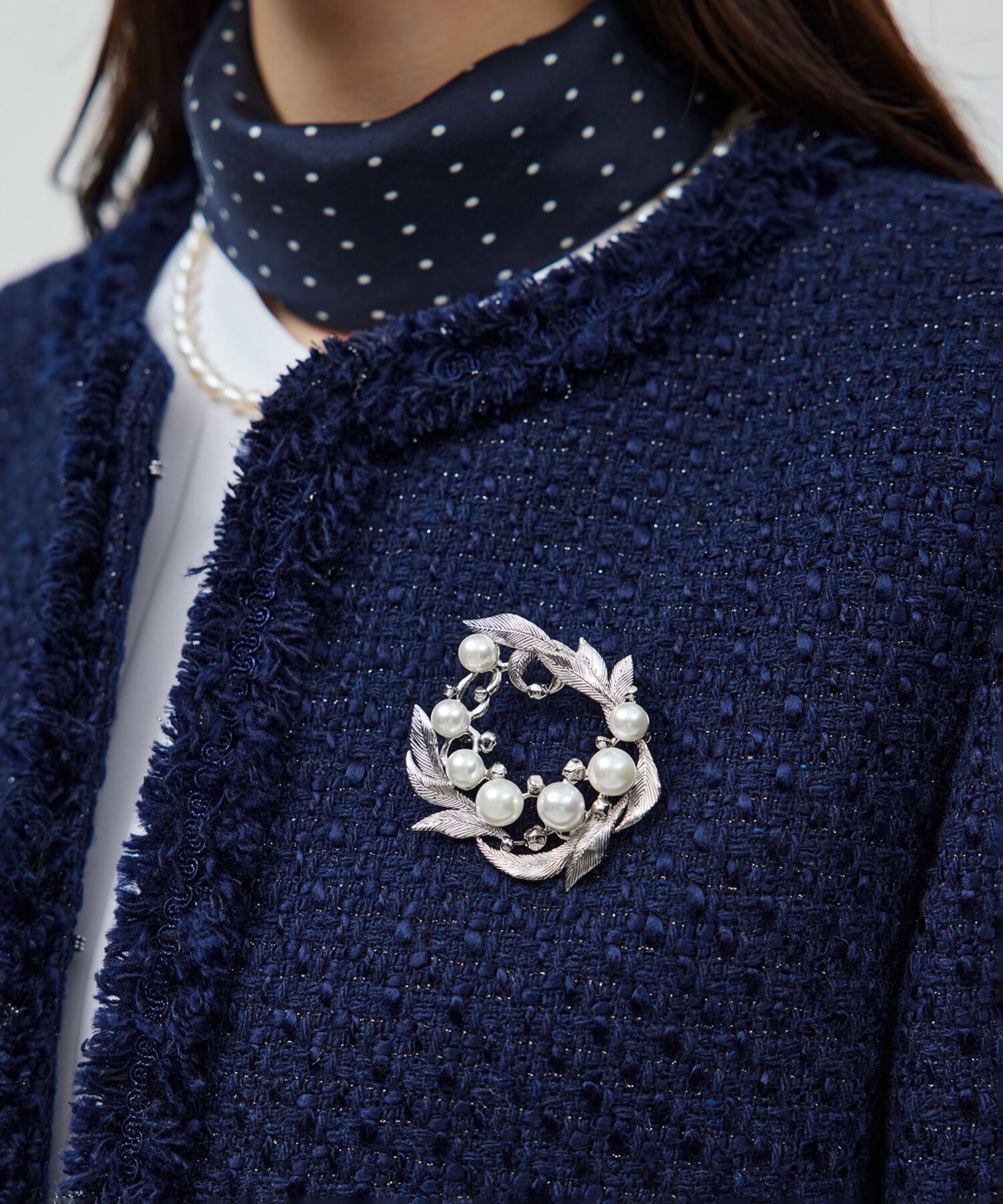 ROPE「パールサークルモチーフブローチ【セレモニー対応】」|その他|シルバー(93)