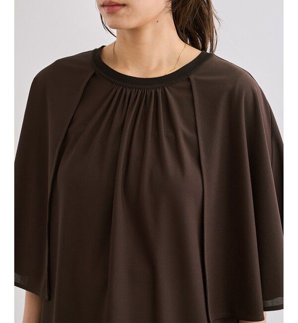 ROPE「【洗える】ケープスリーブ リンキングブラウス」|シャツ・ブラウス|