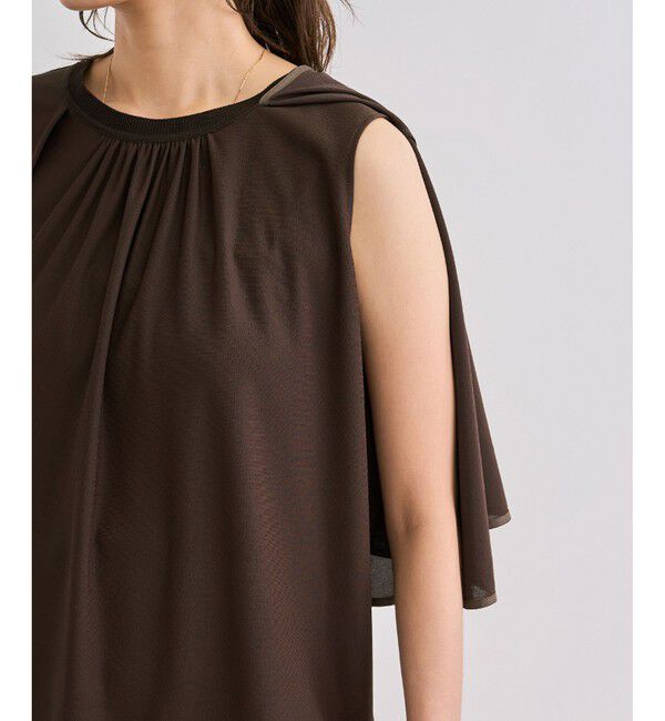 ROPE「【洗える】ケープスリーブ リンキングブラウス」|シャツ・ブラウス|