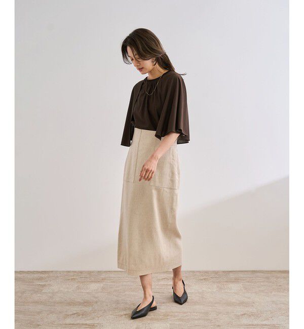 ROPE「【洗える】ケープスリーブ リンキングブラウス」|シャツ・ブラウス|