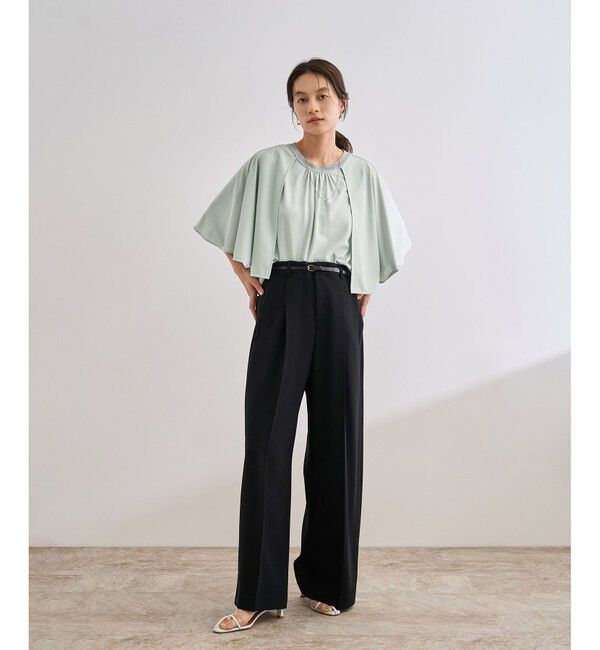 ROPE「【洗える】ケープスリーブ リンキングブラウス」|シャツ・ブラウス|