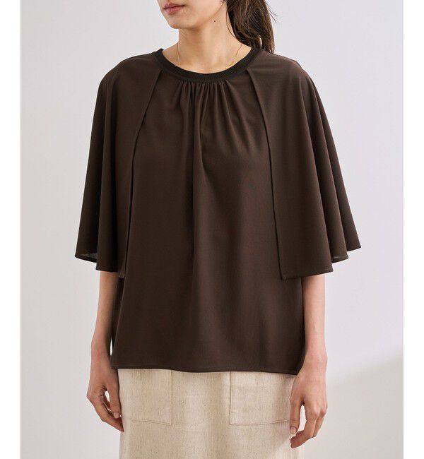 ROPE「【洗える】ケープスリーブ リンキングブラウス」|シャツ・ブラウス|