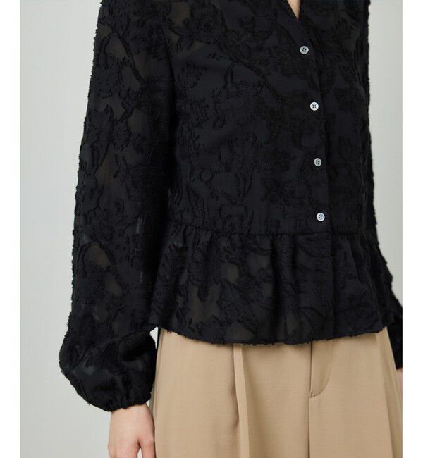 ROPE「ペプラムジャガードブラウス/イージーケア」|シャツ・ブラウス|