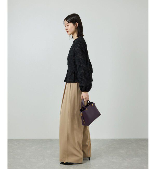 ROPE「ペプラムジャガードブラウス/イージーケア」|シャツ・ブラウス|