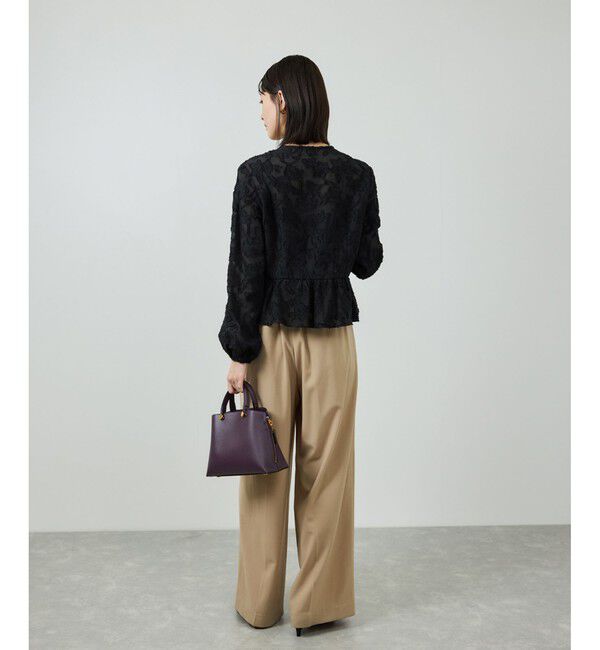 ROPE「ペプラムジャガードブラウス/イージーケア」|シャツ・ブラウス|