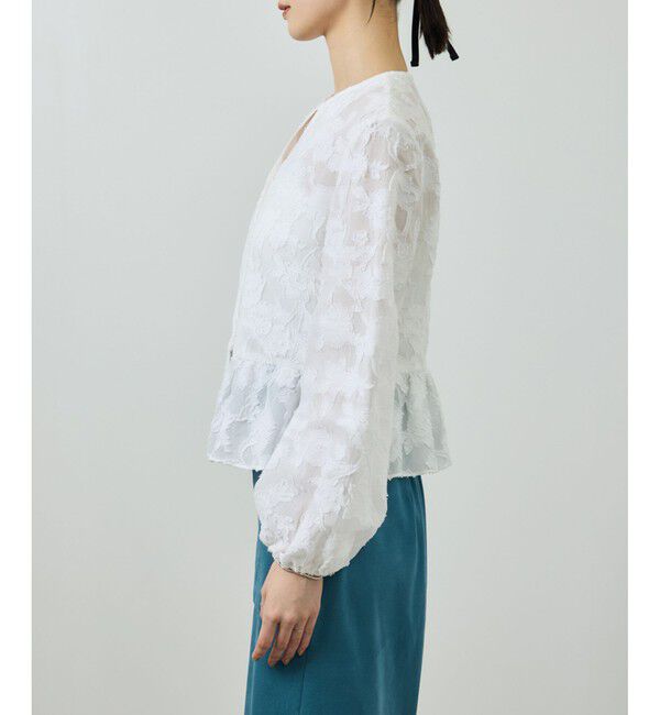 ROPE「ペプラムジャガードブラウス/イージーケア」|シャツ・ブラウス|