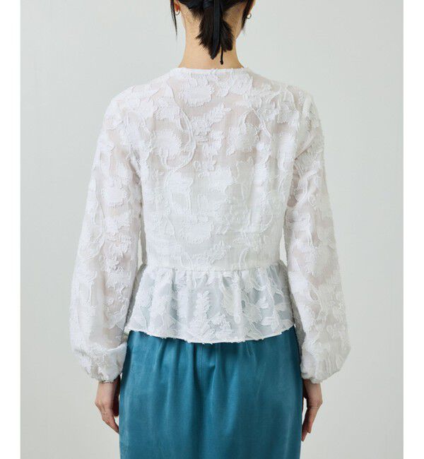 ROPE「ペプラムジャガードブラウス/イージーケア」|シャツ・ブラウス|