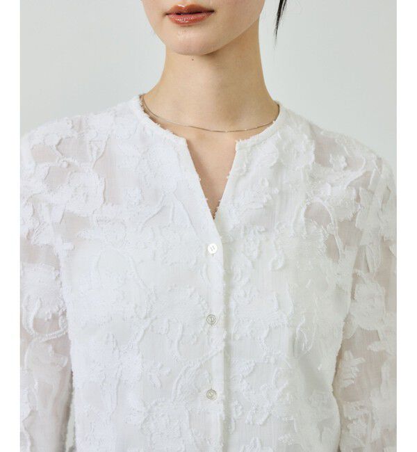 ROPE「ペプラムジャガードブラウス/イージーケア」|シャツ・ブラウス|