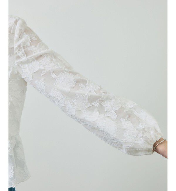 ROPE「ペプラムジャガードブラウス/イージーケア」|シャツ・ブラウス|