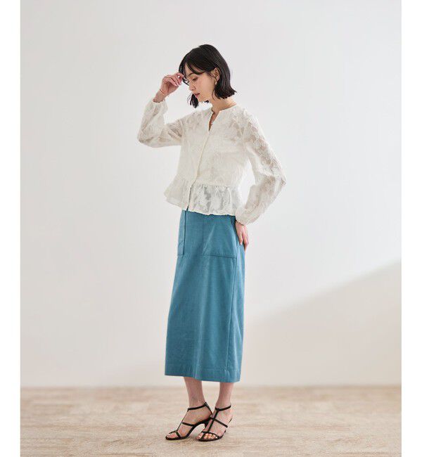 ROPE「ペプラムジャガードブラウス/イージーケア」|シャツ・ブラウス|