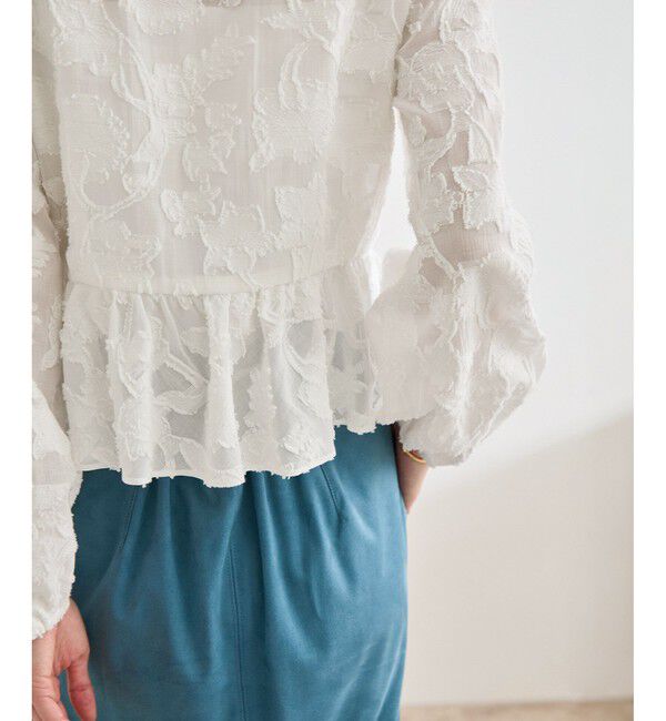 ROPE「ペプラムジャガードブラウス/イージーケア」|シャツ・ブラウス|