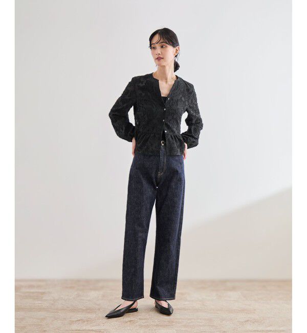 ROPE「ペプラムジャガードブラウス/イージーケア」|シャツ・ブラウス|