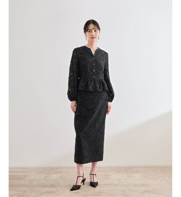 ROPE「ペプラムジャガードブラウス/イージーケア」|シャツ・ブラウス|