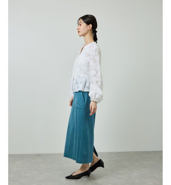 ROPE「ペプラムジャガードブラウス/イージーケア」|シャツ・ブラウス|