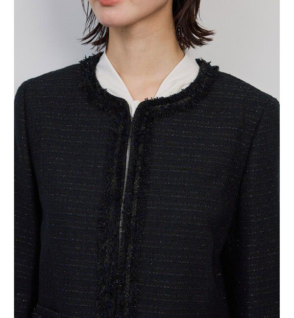 ROPE「ミックスツイードノーカラージャケット/セットアップ対応・25AW」|ノーカラージャケット|