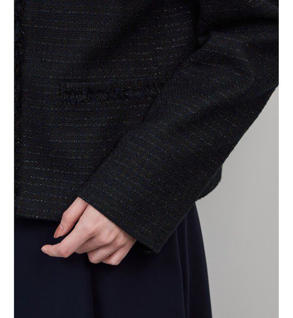 ROPE「ミックスツイードノーカラージャケット/セットアップ対応・25AW」|ノーカラージャケット|