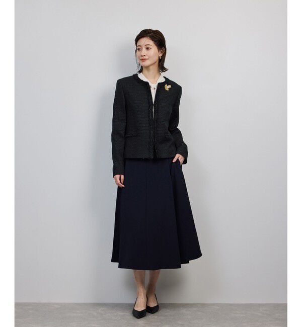 ROPE「ミックスツイードノーカラージャケット/セットアップ対応・25AW」|ノーカラージャケット|