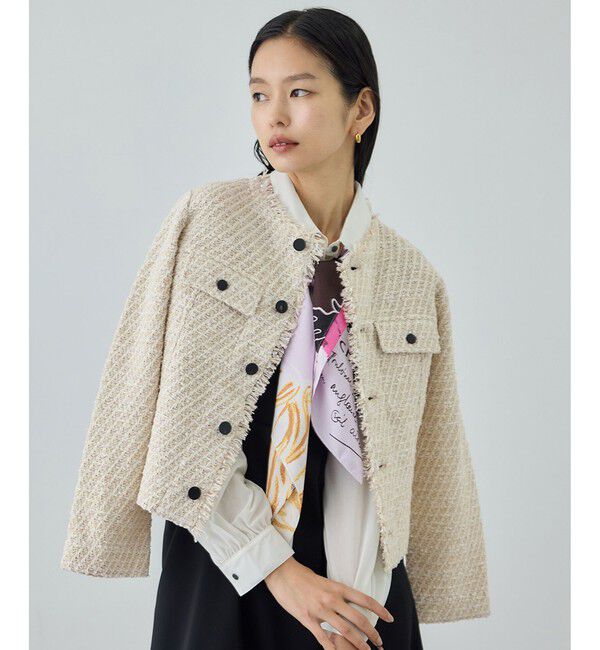 ROPE「【COOHEM(コーヘン)】BASIC TWEED VELVET JACKET」|ノーカラージャケット|キナリ(16)
