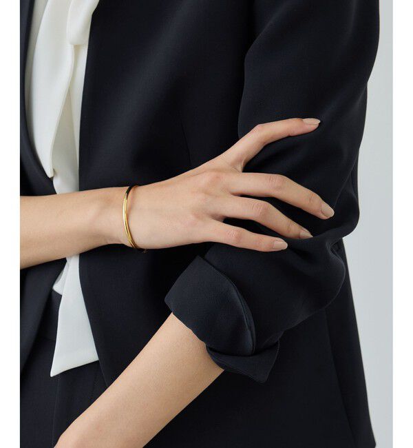 ROPE「トリアセダブルクロス Ｖネックジャケット/セットアップ対応・イージーケア・26SS」|ノーカラージャケット|