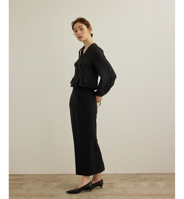 ROPE「【洗える】パフスリーブシアーペプラムブラウス」|シャツ・ブラウス|