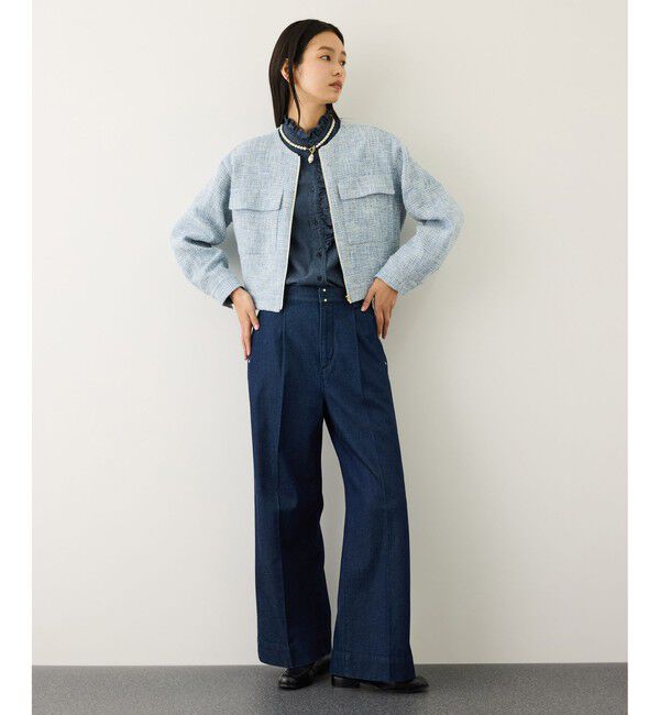 ROPE「ツイードノーカラージャケット」|ノーカラージャケット|